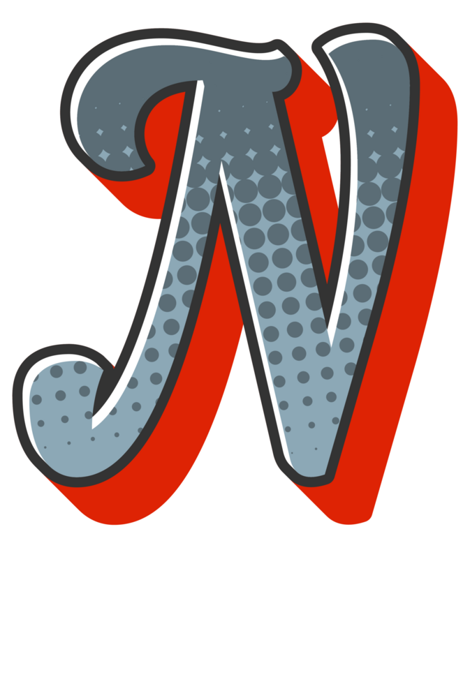 Comic Halftone Alphabet Letter and Number png