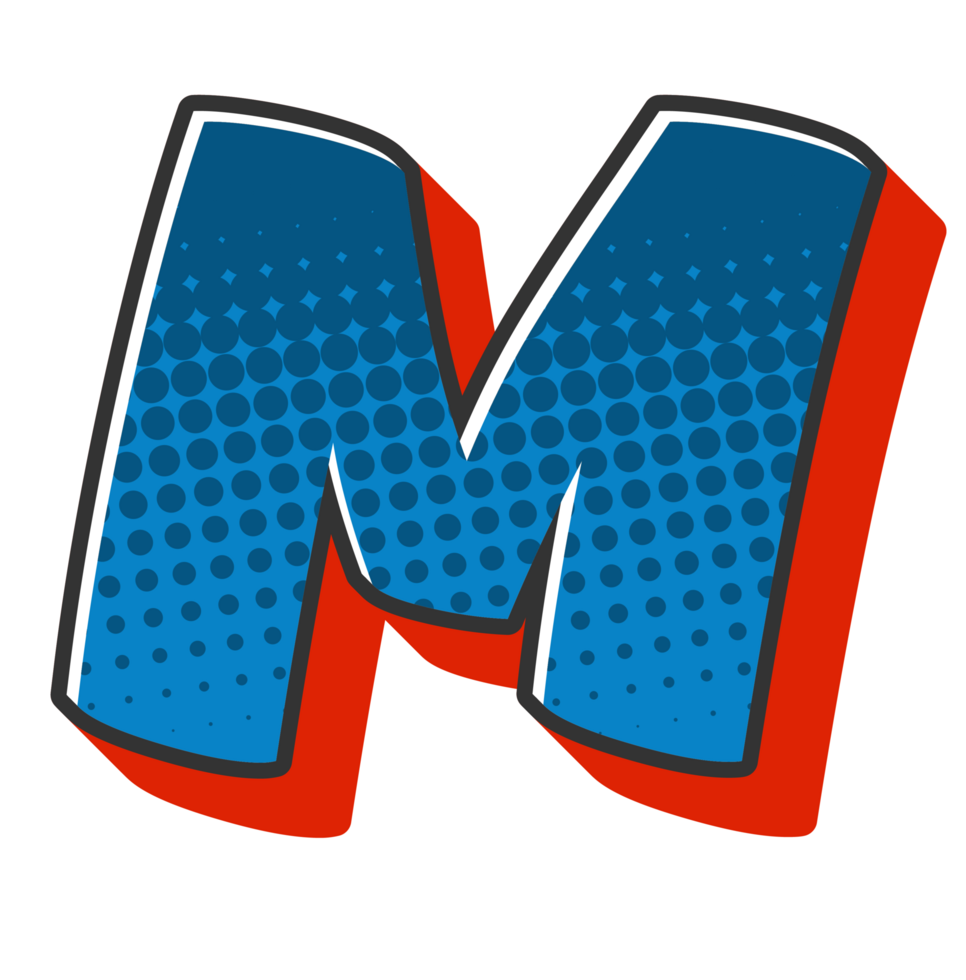 Comic Halftone Alphabet Letter and Number png