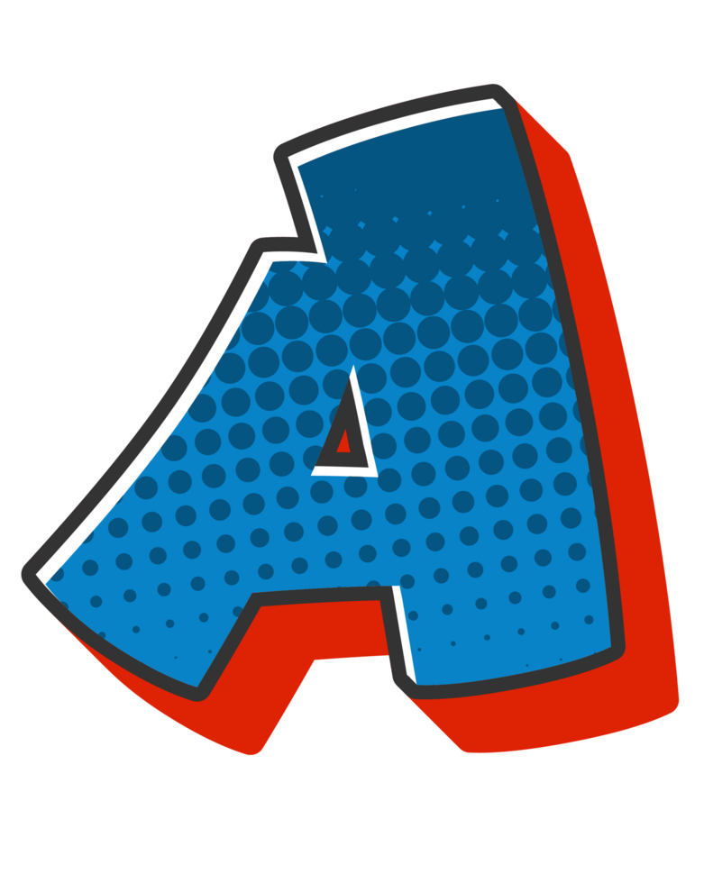 Comic Halftone Alphabet Letter and Number png