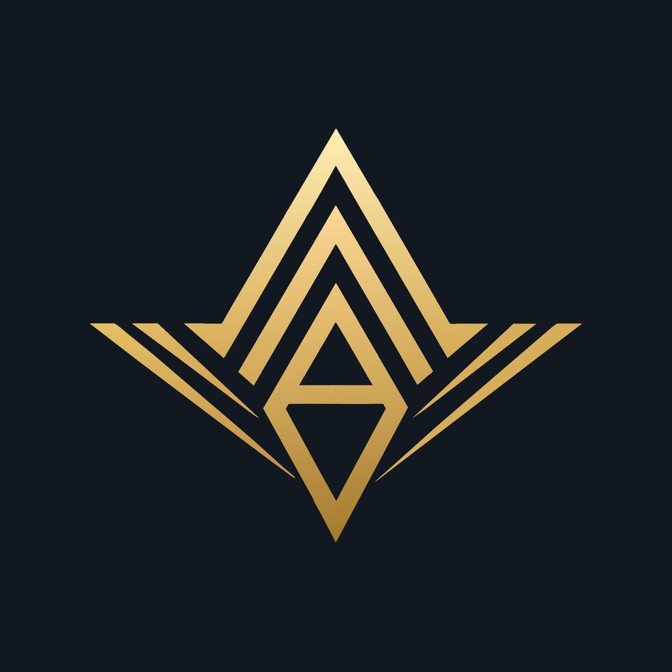 A logo featuring black and gold colors with a star in the middle, Develop a logo for a luxury athleisure brand that seamlessly blends style and function vector