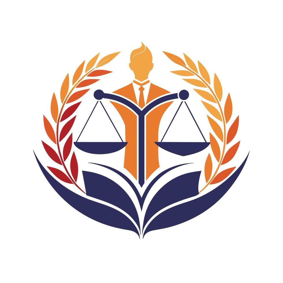 A minimalist logo representing a law firm, symbolizing knowledge and professionalism, Generate a minimalist design symbolizing knowledge and support in the legal field vector