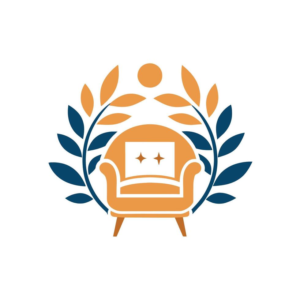 A chair featuring a star design in the center, adding a unique touch to the furniture piece, Generate a simple and elegant logo for a furniture online retailer vector