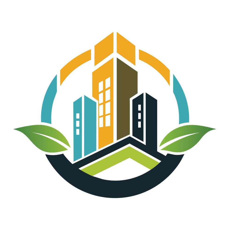 un minimalista logo representando un edificio empresa con arquitectónico elementos y un pulcro diseño, generar un minimalista logo ese exuda lujo y refinamiento vector