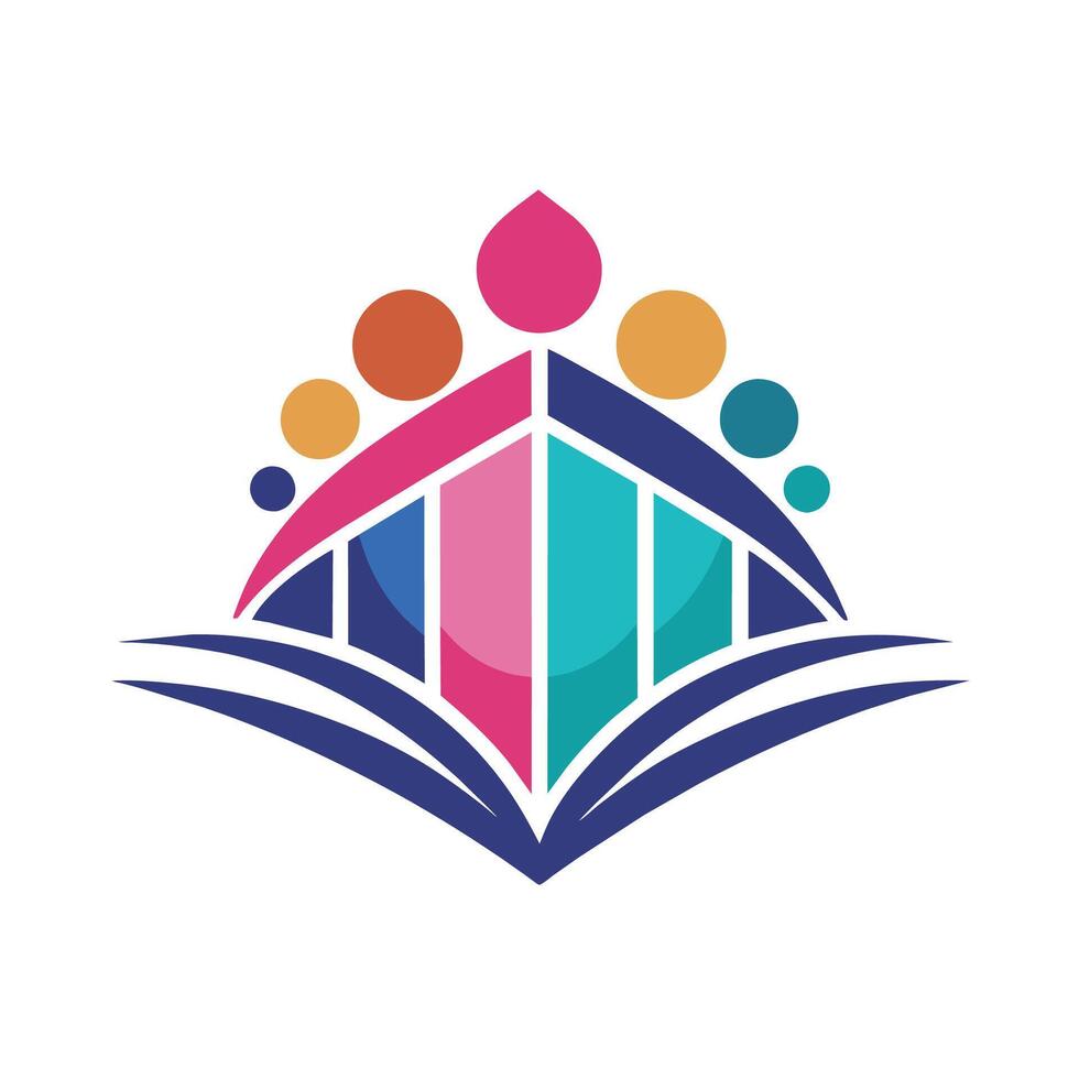 A minimalist graphic design featuring elements symbolizing a childrens book club, Graphic for a study group organization, minimalist simple modern logo design vector