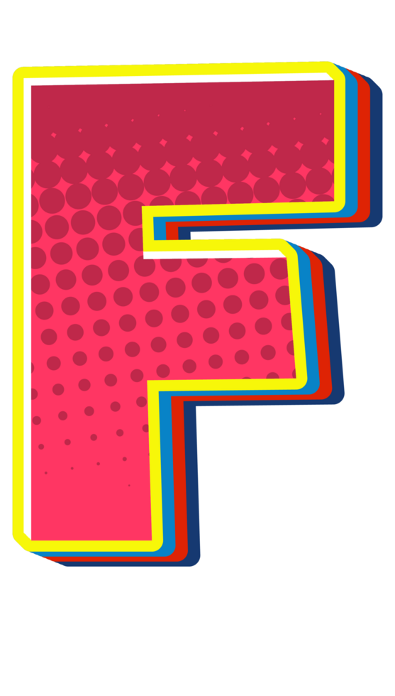 Comic Halftone Alphabet Letter and Number png