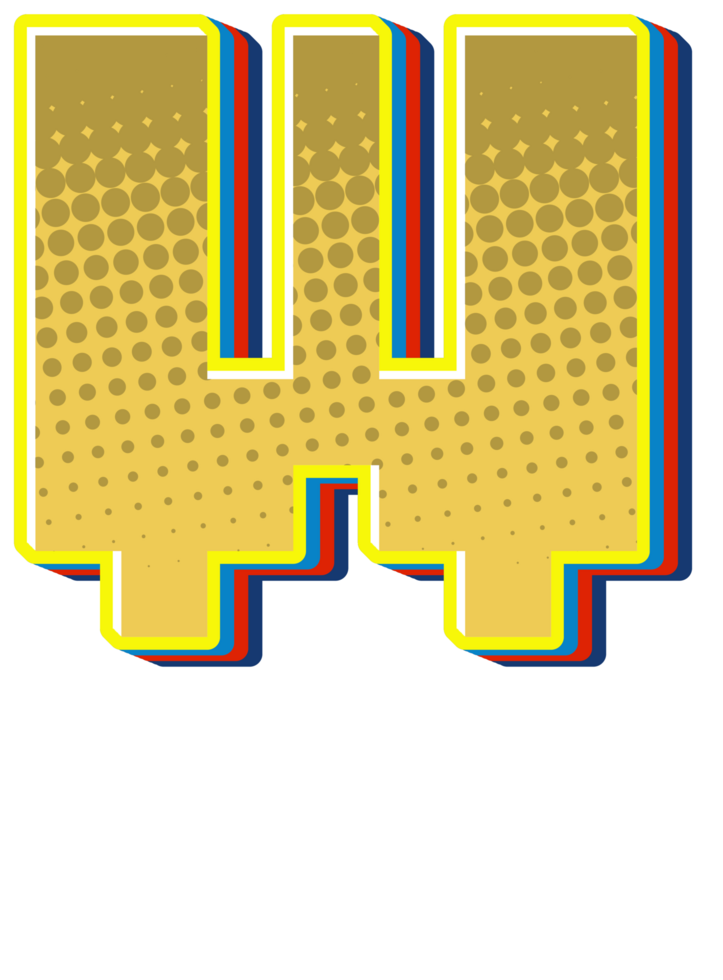 Comic Halftone Alphabet Letter and Number png