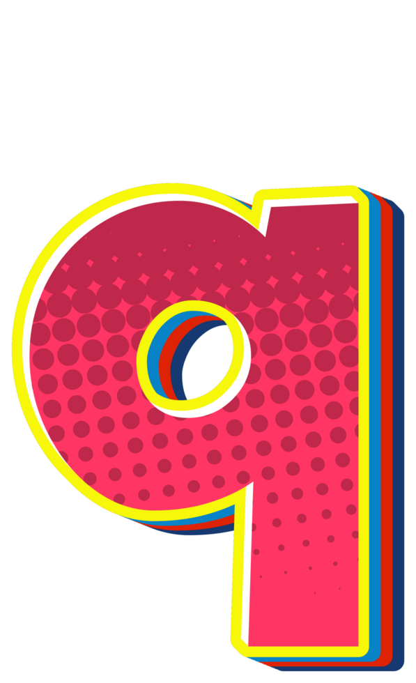 Comic Halftone Alphabet Letter and Number png