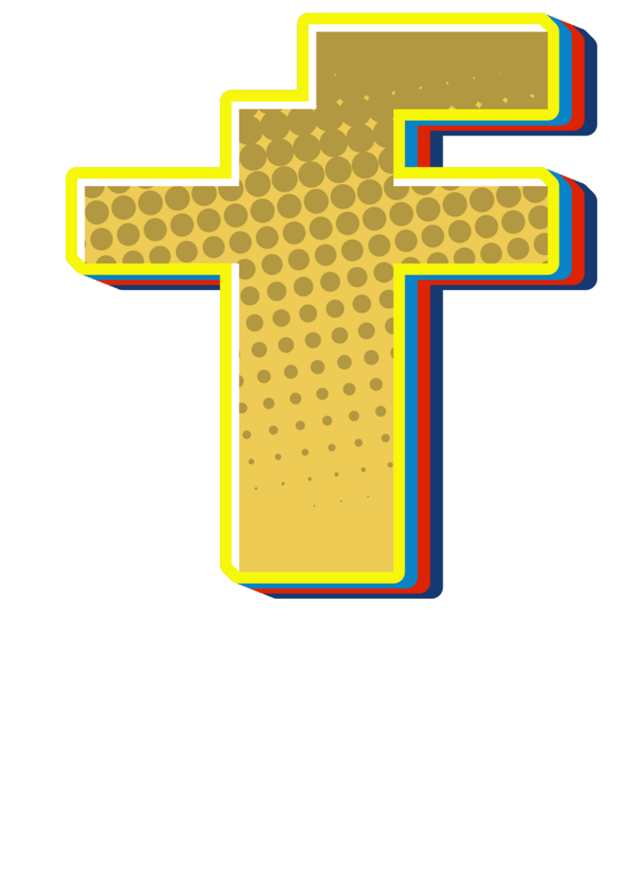 Comic Halftone Alphabet Letter and Number png