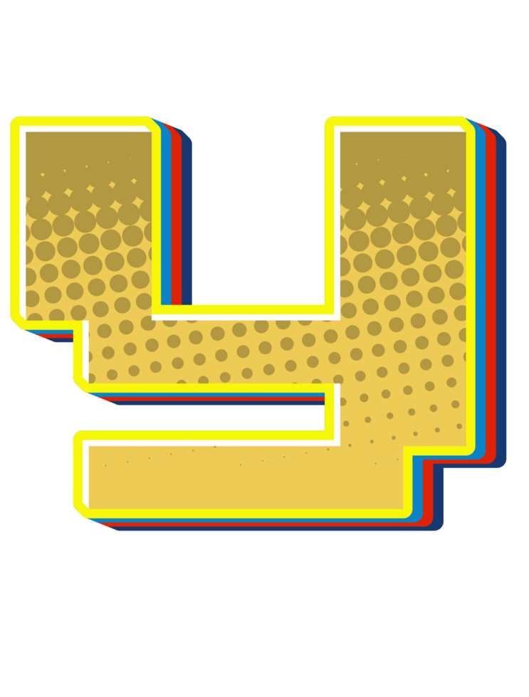 Comic Halftone Alphabet Letter and Number png