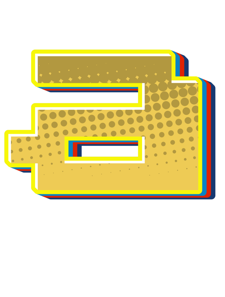 Comic Halftone Alphabet Letter and Number png