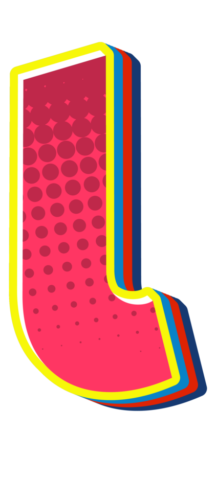 Comic Halftone Alphabet Letter and Number png