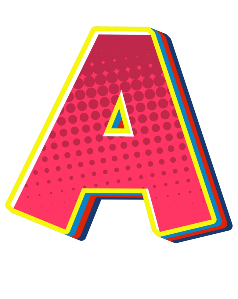 Comic Halftone Alphabet Letter and Number png