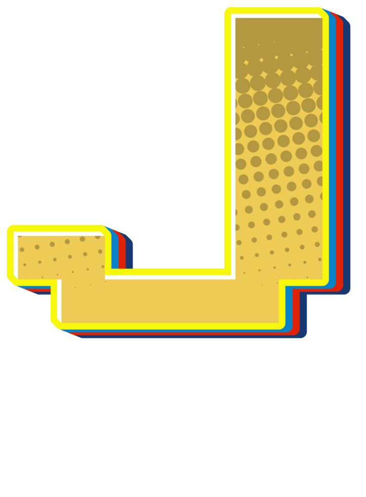 Comic Halftone Alphabet Letter and Number png