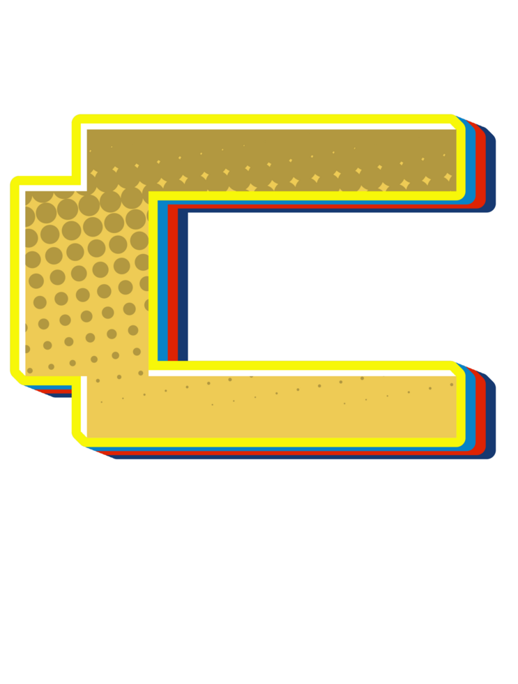 Comic Halftone Alphabet Letter and Number png