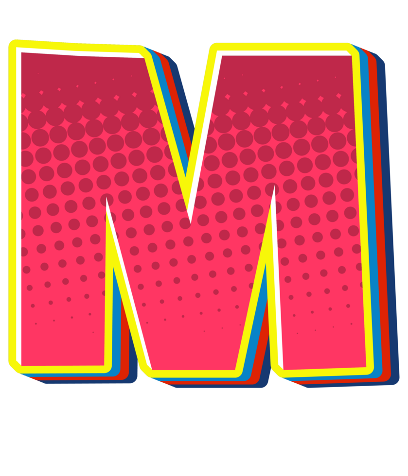 Comic Halftone Alphabet Letter and Number png