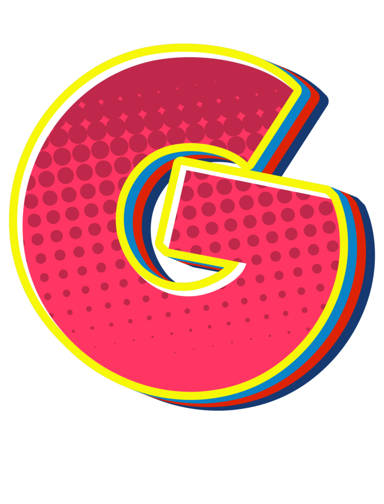 Comic Halftone Alphabet Letter and Number png