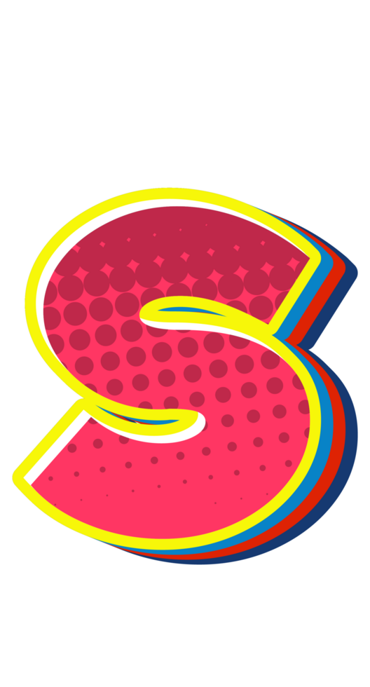 Comic Halftone Alphabet Letter and Number png