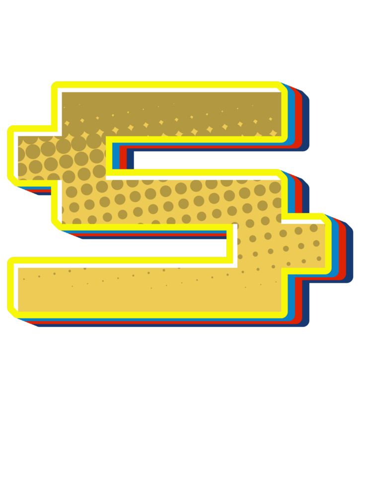 Comic Halftone Alphabet Letter and Number png