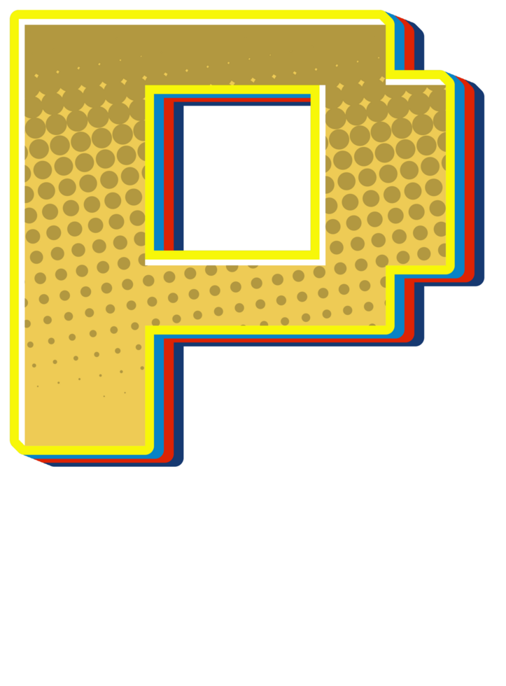 Comic Halftone Alphabet Letter and Number png