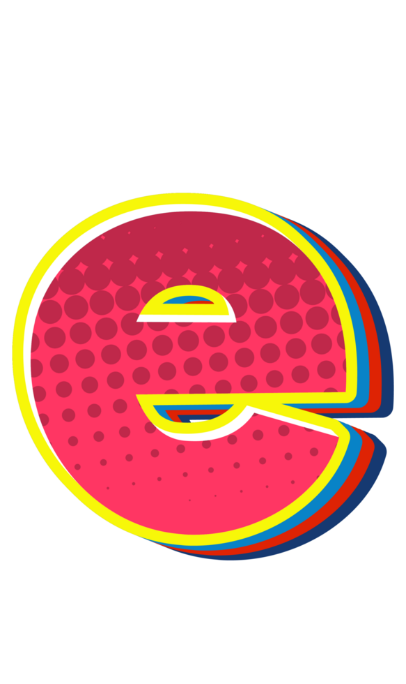Comic Halftone Alphabet Letter and Number png