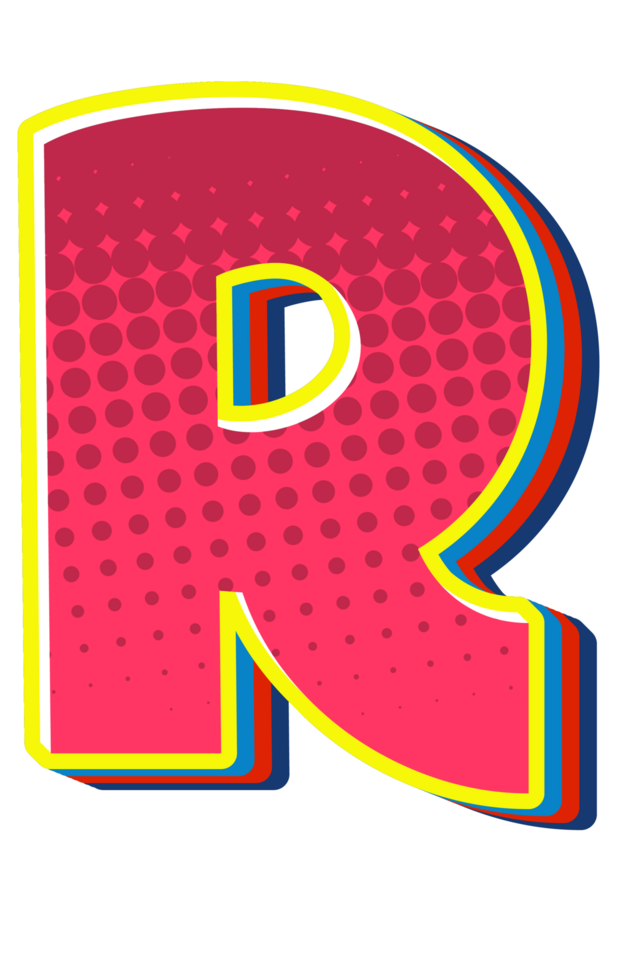 Comic Halftone Alphabet Letter and Number png