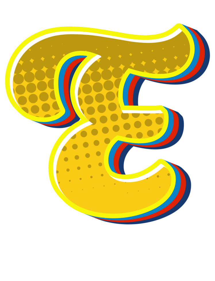 Comic Halftone Alphabet Letter and Number png