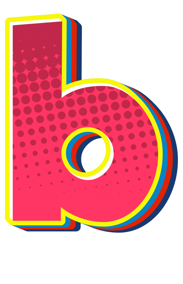Comic Halftone Alphabet Letter and Number png