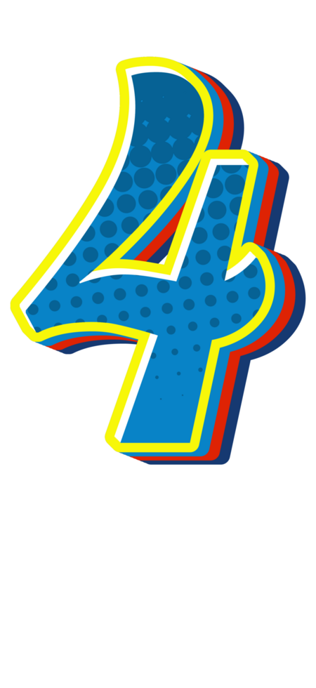 Comic Halftone Alphabet Letter and Number png