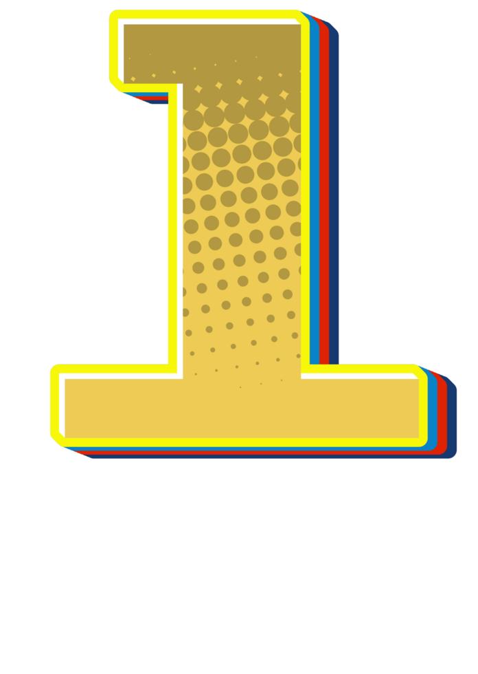 Comic Halftone Alphabet Letter and Number png