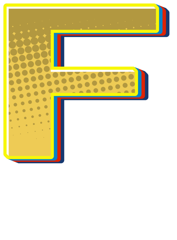Comic Halftone Alphabet Letter and Number png
