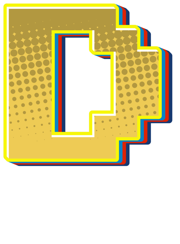 Comic Halftone Alphabet Letter and Number png