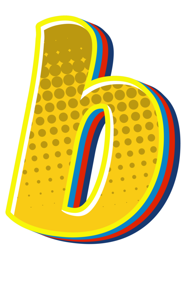 Comic Halftone Alphabet Letter and Number png
