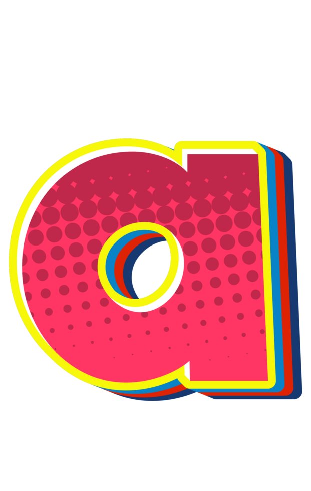 Comic Halftone Alphabet Letter and Number png