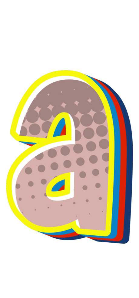 Comic Halftone Alphabet Letter and Number png