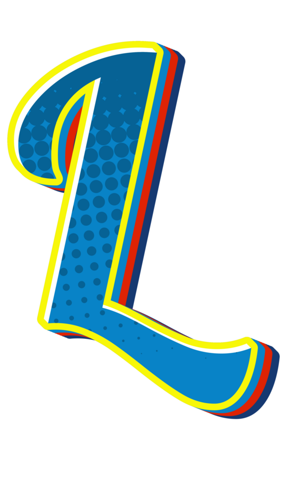 Comic Halftone Alphabet Letter and Number png