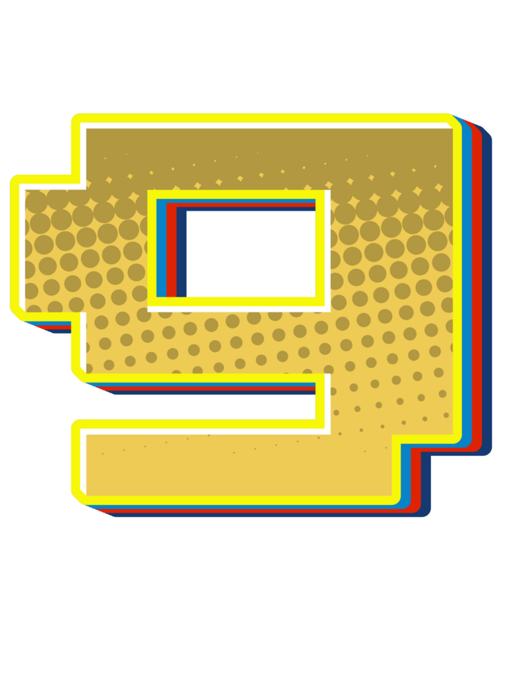 Comic Halftone Alphabet Letter and Number png