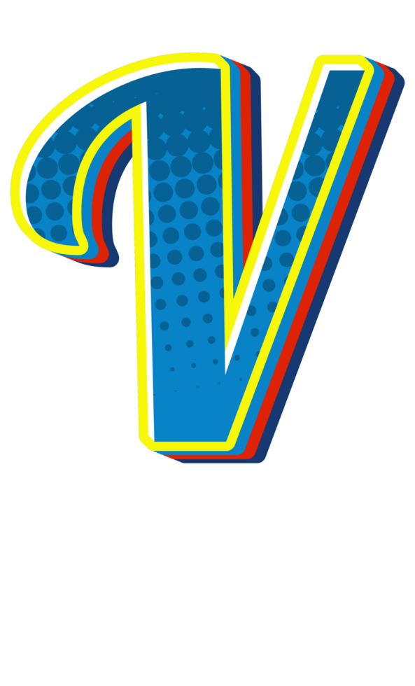 Comic Halftone Alphabet Letter and Number png