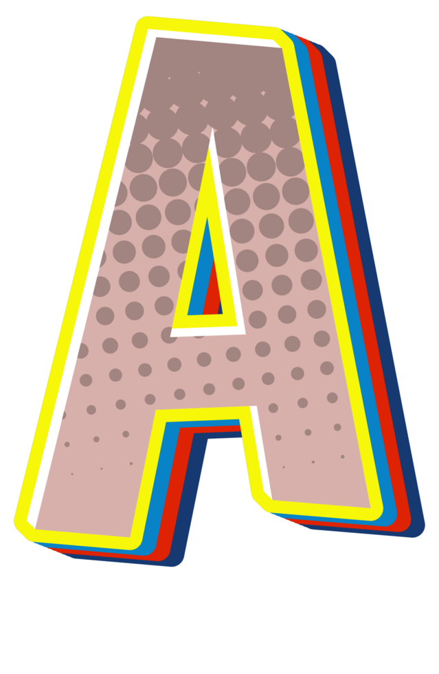 Comic Halftone Alphabet Letter and Number png