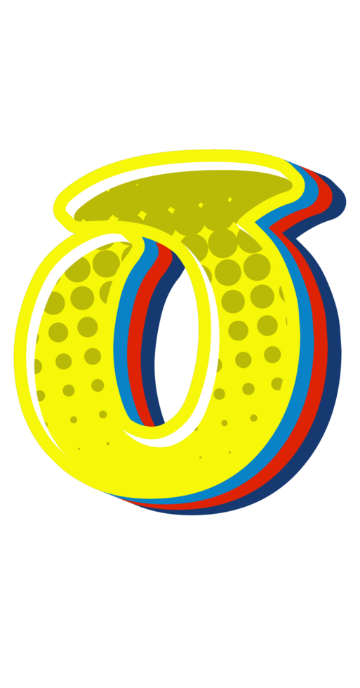 Comic Halftone Alphabet Letter and Number png