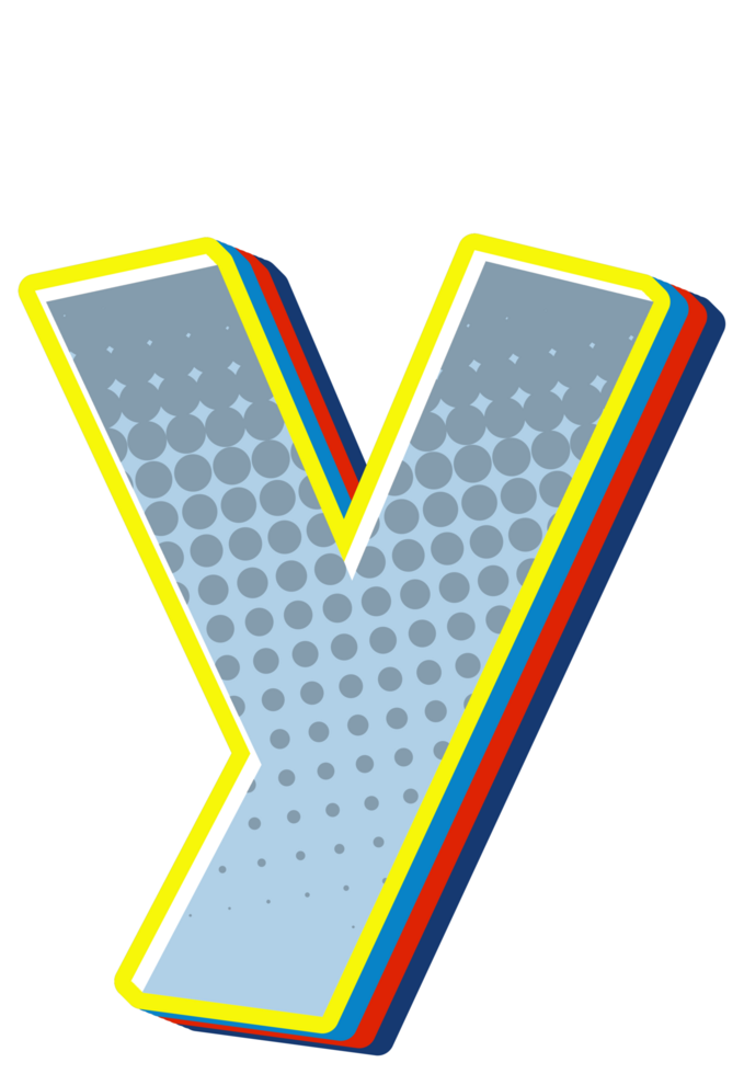 Comic Halftone Alphabet Letter and Number png