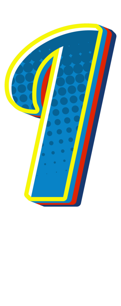 Comic Halftone Alphabet Letter and Number png