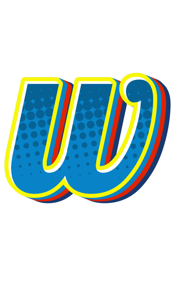 Comic Halftone Alphabet Letter and Number png