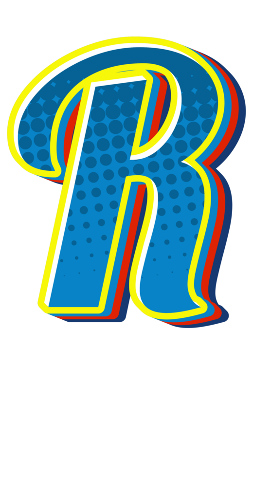 Comic Halftone Alphabet Letter and Number png