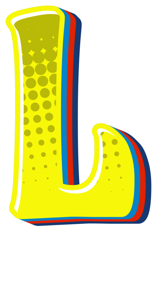 Comic Halftone Alphabet Letter and Number png