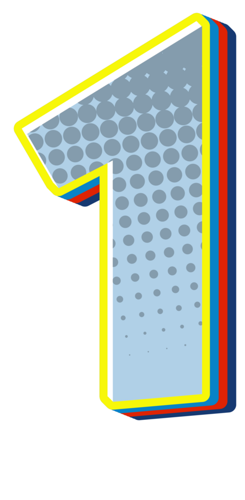 Comic Halftone Alphabet Letter and Number png