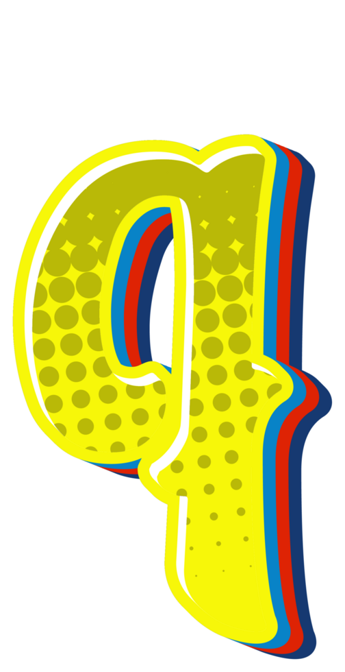 Comic Halftone Alphabet Letter and Number png
