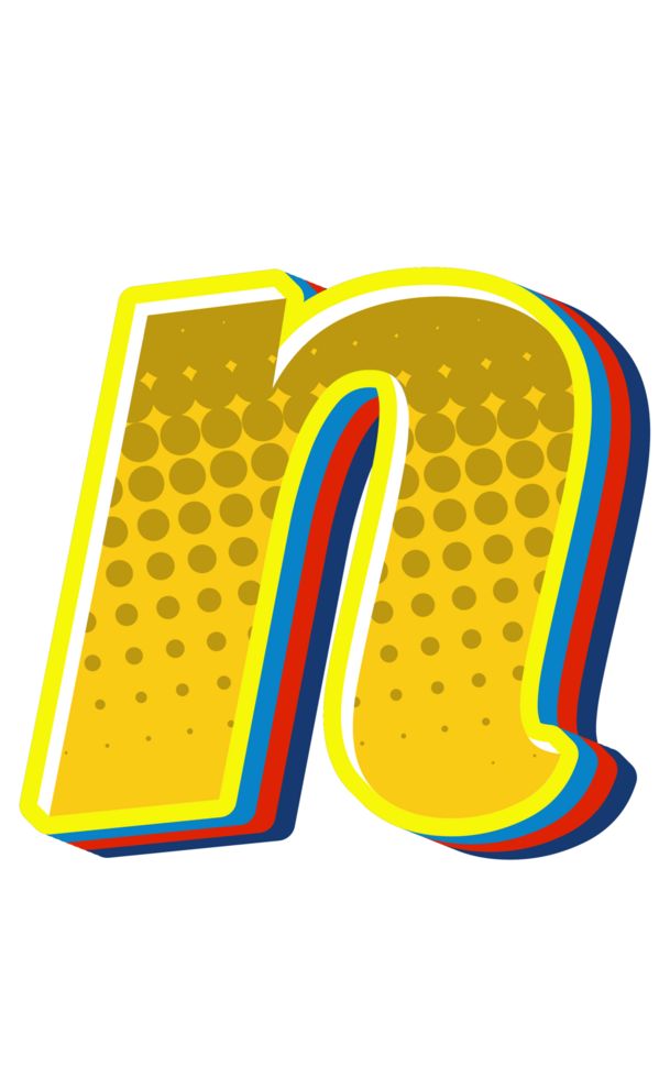 Comic Halftone Alphabet Letter and Number png