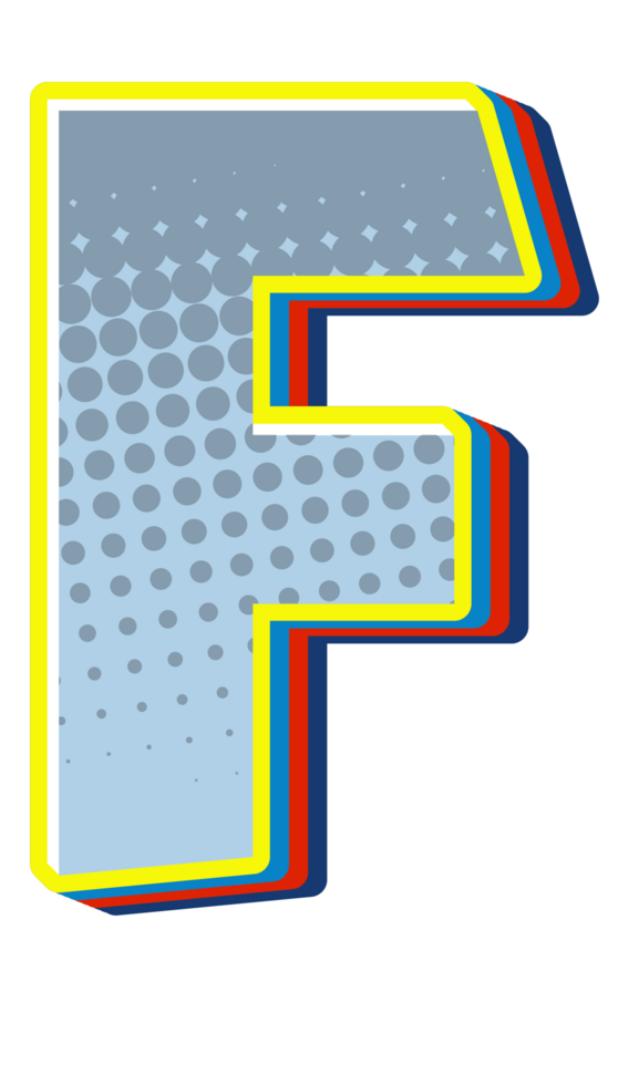Comic Halftone Alphabet Letter and Number png