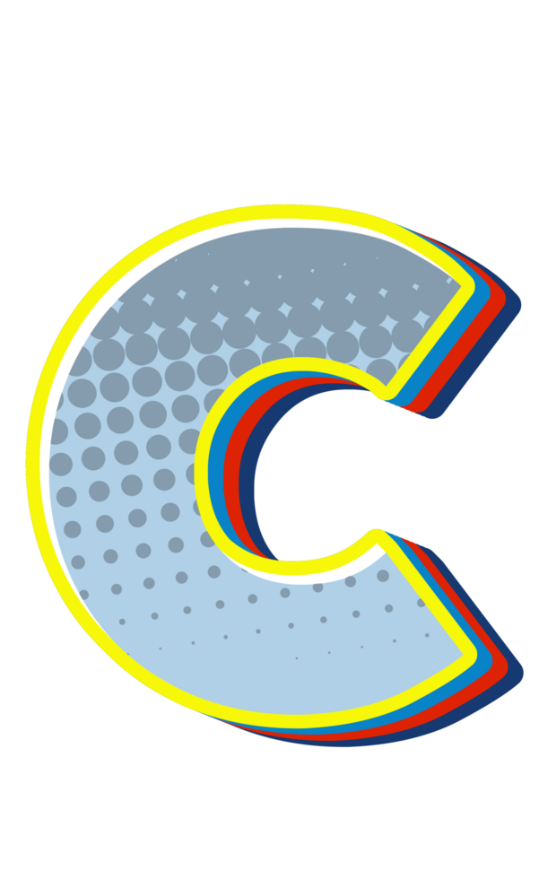Comic Halftone Alphabet Letter and Number png