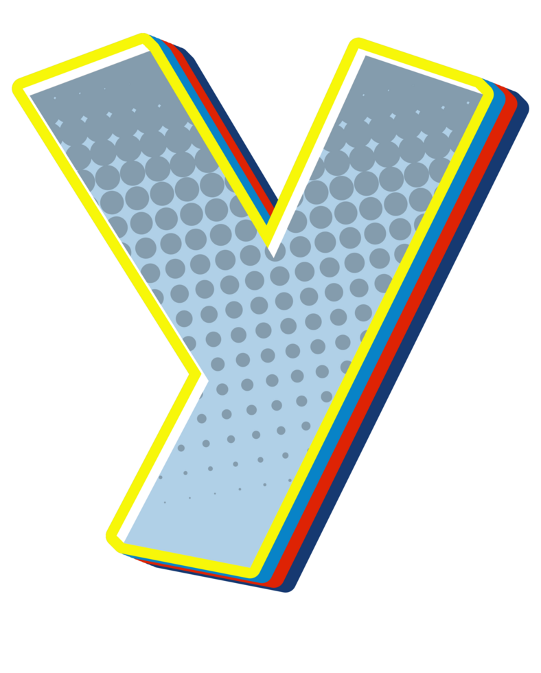 Comic Halftone Alphabet Letter and Number png